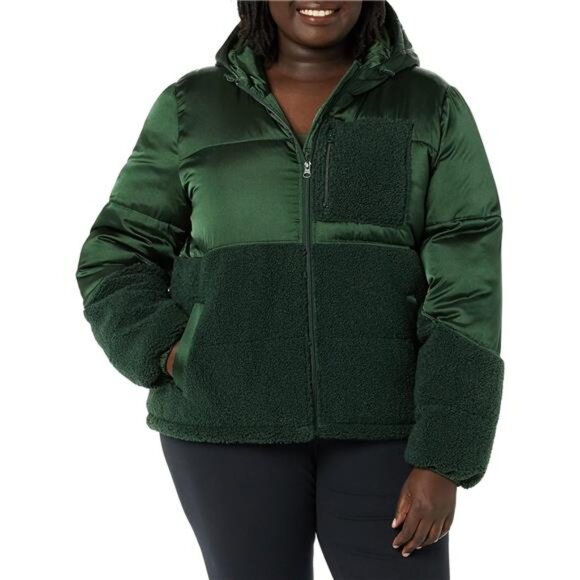 Amazon Essentials womens Full-Zip Sherpa Fleece Hooded Puffer Jacket - Picture 4 of 7
